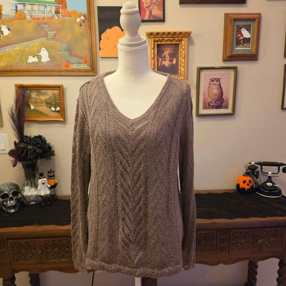 Soft Surroundings Layered Chevron Knit Sweater